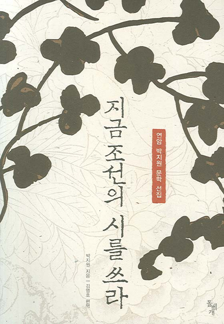 지금 조선의 시를 쓰라 : 연암 박지원 문학 선집 책표지
