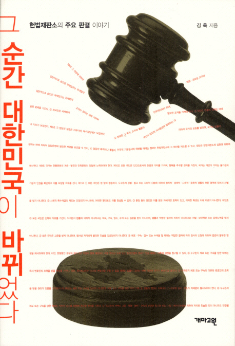 그 순간 대한민국이 바뀌었다 : 헌법재판소의 주요 판결로 본 우리의 현재 책표지