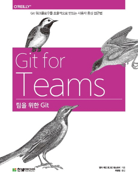 팀을 위한 Git : Git 워크플로우를 효율적으로 만드는 사용자 중심 접근법 책표지