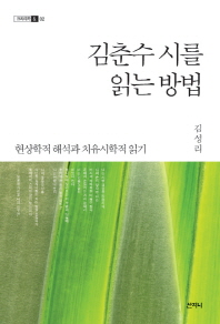 김춘수 시를 읽는 방법: 현상학적 해석과 치유시학적 읽기 책표지